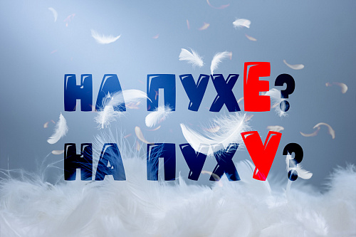 На пухе или на пуху?