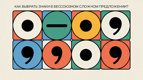Как выбрать знаки в бессоюзном сложном предложении?